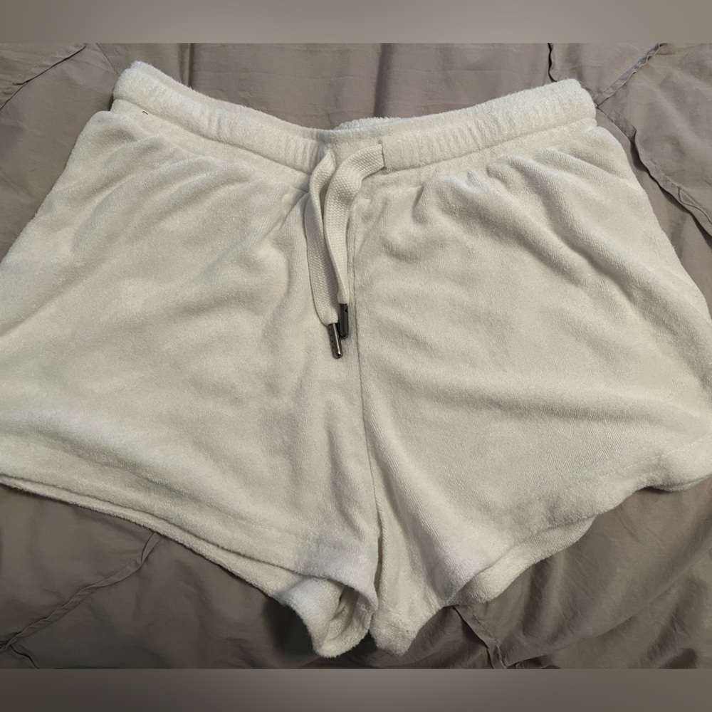 Terry Cloth White Beachy Shorts